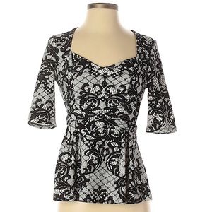 Anthropologie Postmark Leia Woven Lace Peplum Top